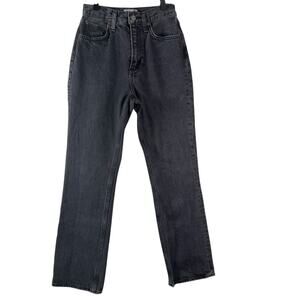 Agolde Women Black 100% Cotton High Rise Straight Leg Jeans Size 23 Inseam 27.5"